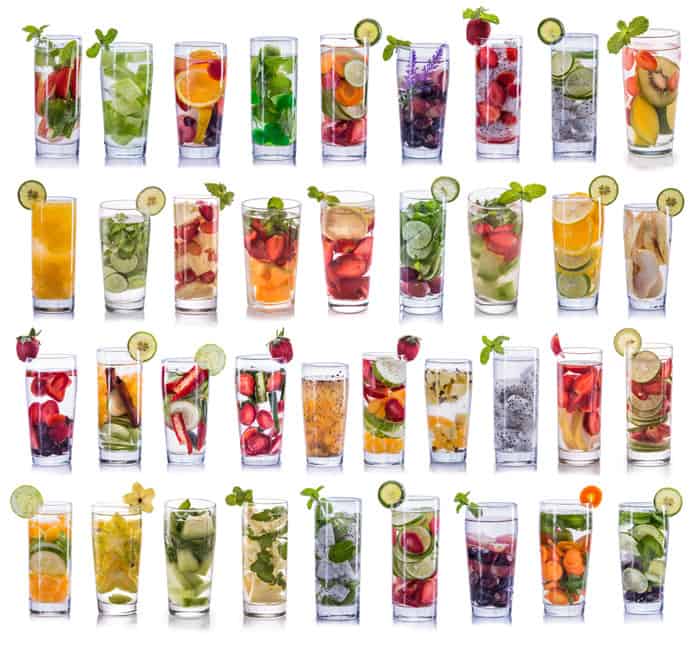 Fruit infused water options and ideas