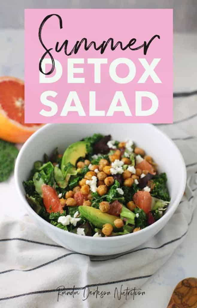 summer detox salad with chickpeas and kale