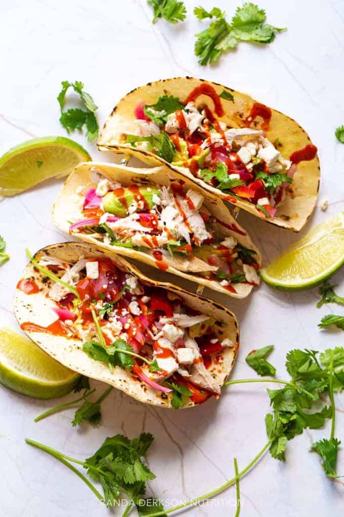 Easy Rotisserie Chicken Tacos Perfect for Meal Prep | Randa Nutrition