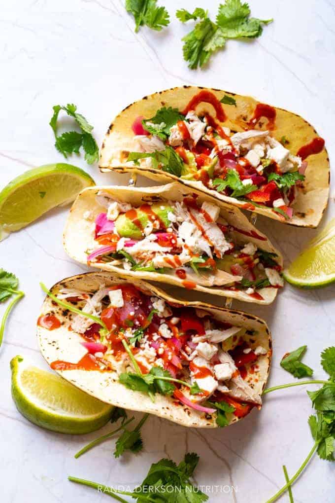 Easy Rotisserie Chicken Tacos Perfect for Meal Prep | Randa Nutrition