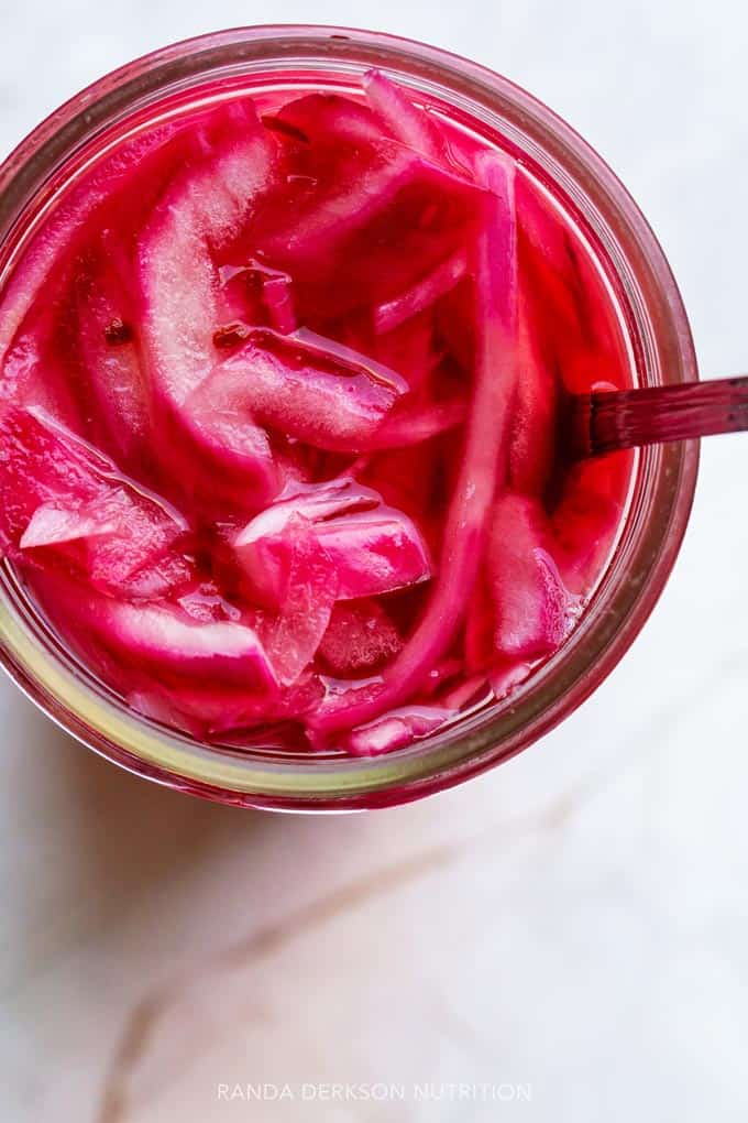 purple onions in vinegar