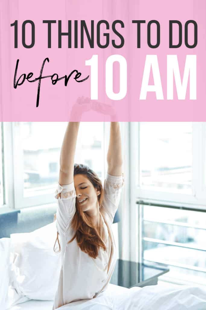 woman stretching in bed ready for a productive day