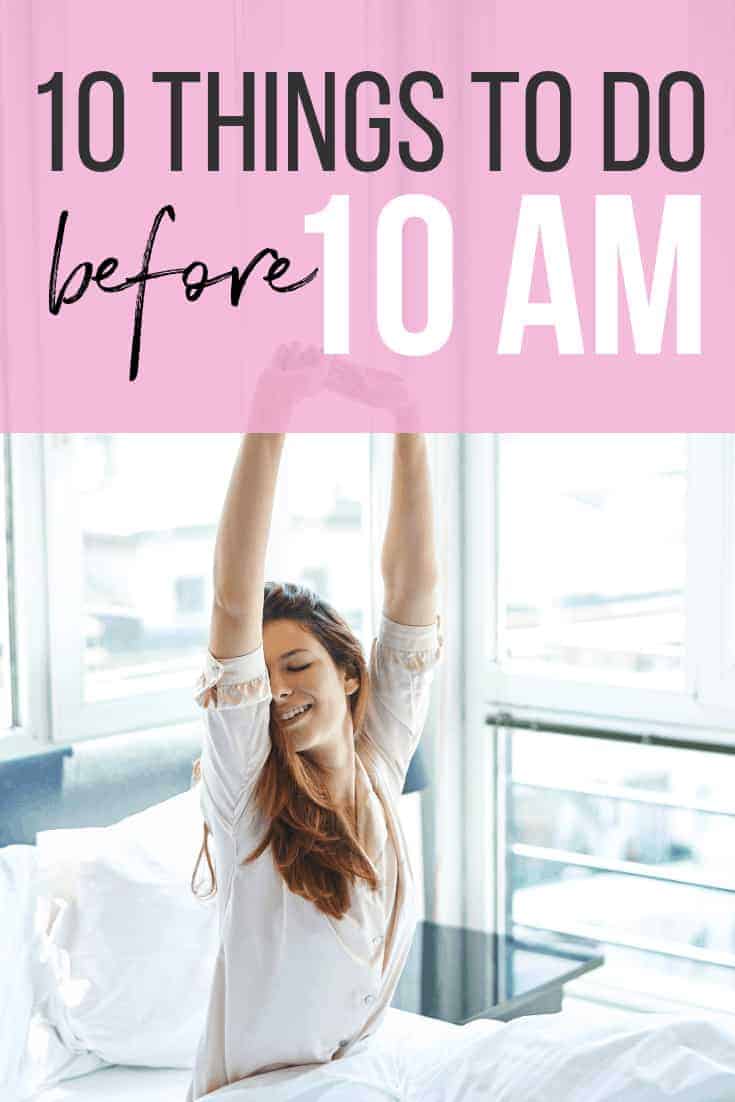 woman stretching in bed ready for a productive day