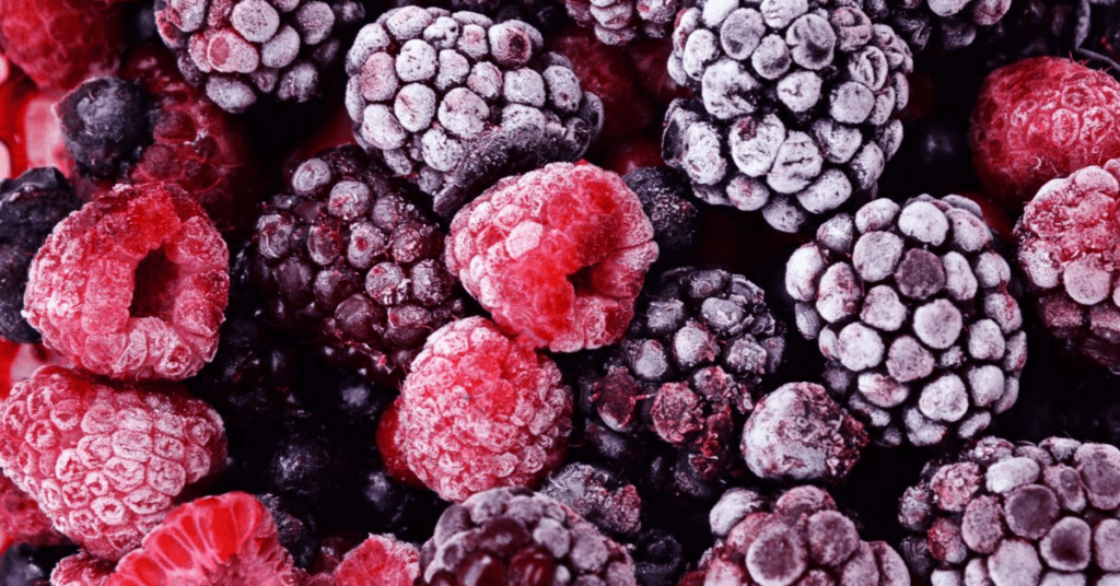 frozen berries with frost