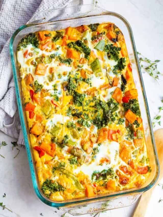 Healthy Egg Casserole with Veggies and Sweet Potatoes