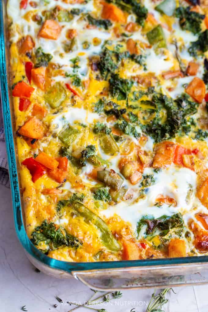 sweet potato egg bake close up