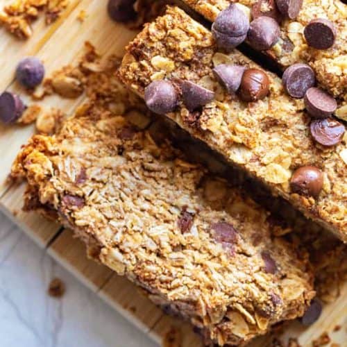 sliced peanut butter breakfast bars