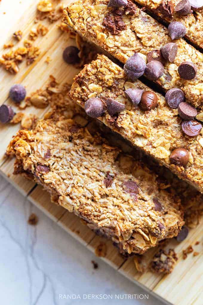 sliced peanut butter breakfast bars