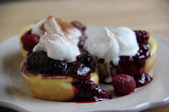 mini berry pancakes