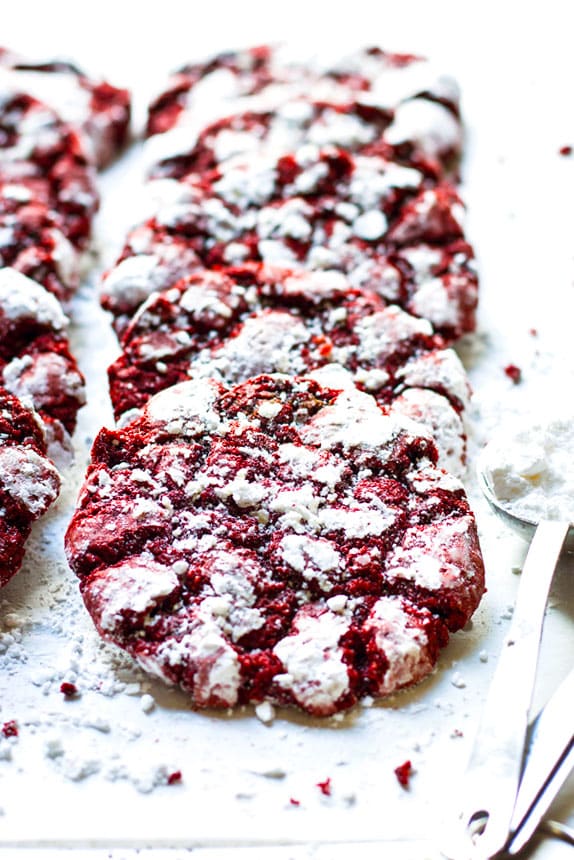 red velvet crinkle cookies