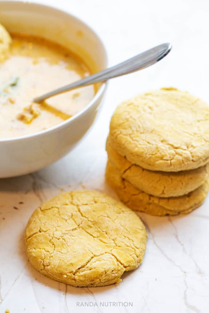 vegan biscuits served with soup