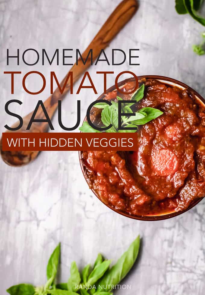 homemade tomato sauce with hidden vegetables