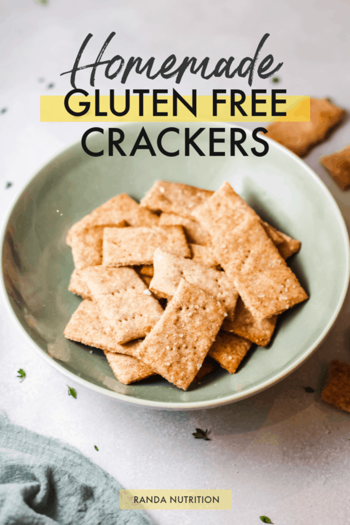 gluten free crackers in a blue bowl