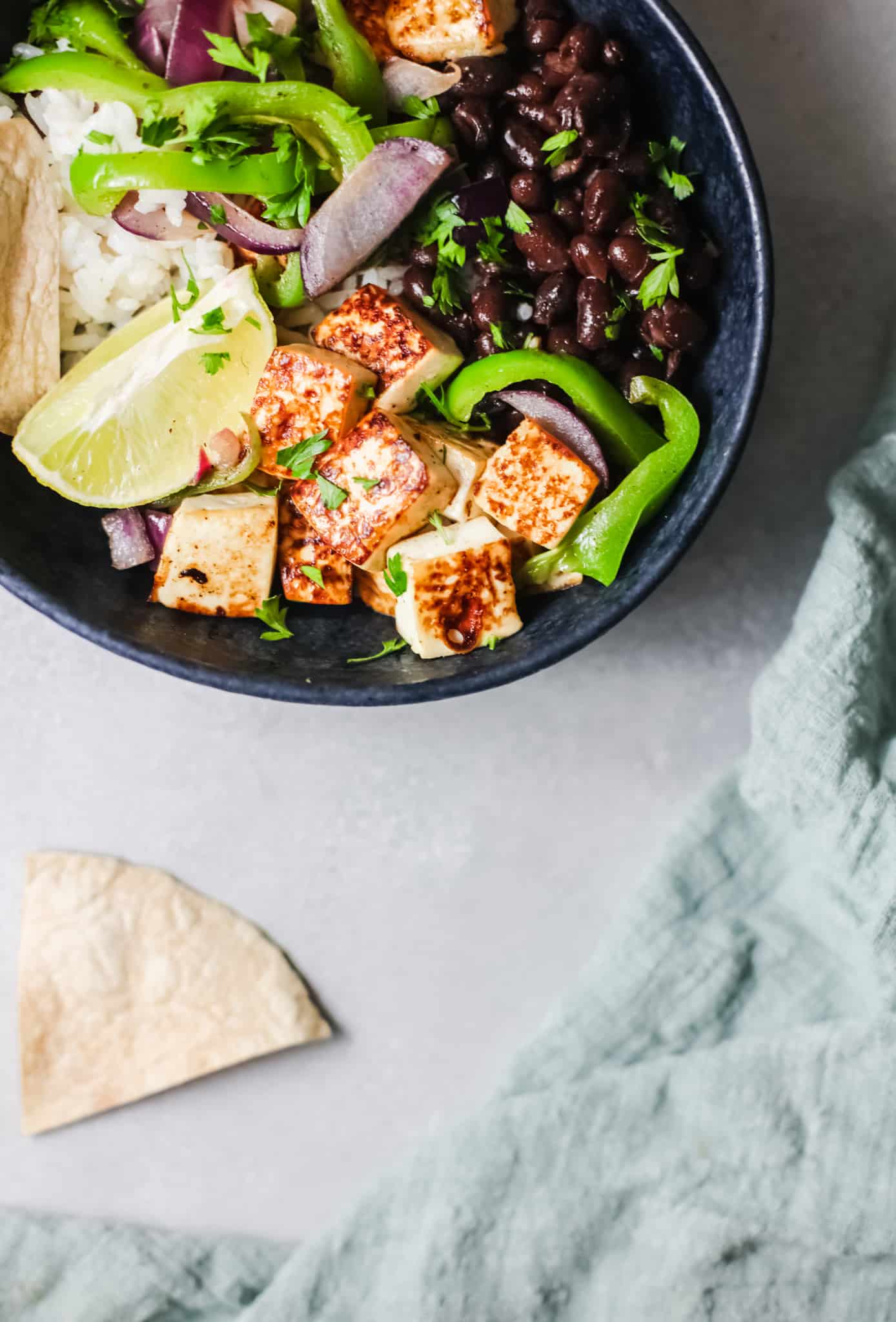 Sheet Pan Fajita Tofu Bowls | Randa Nutrition