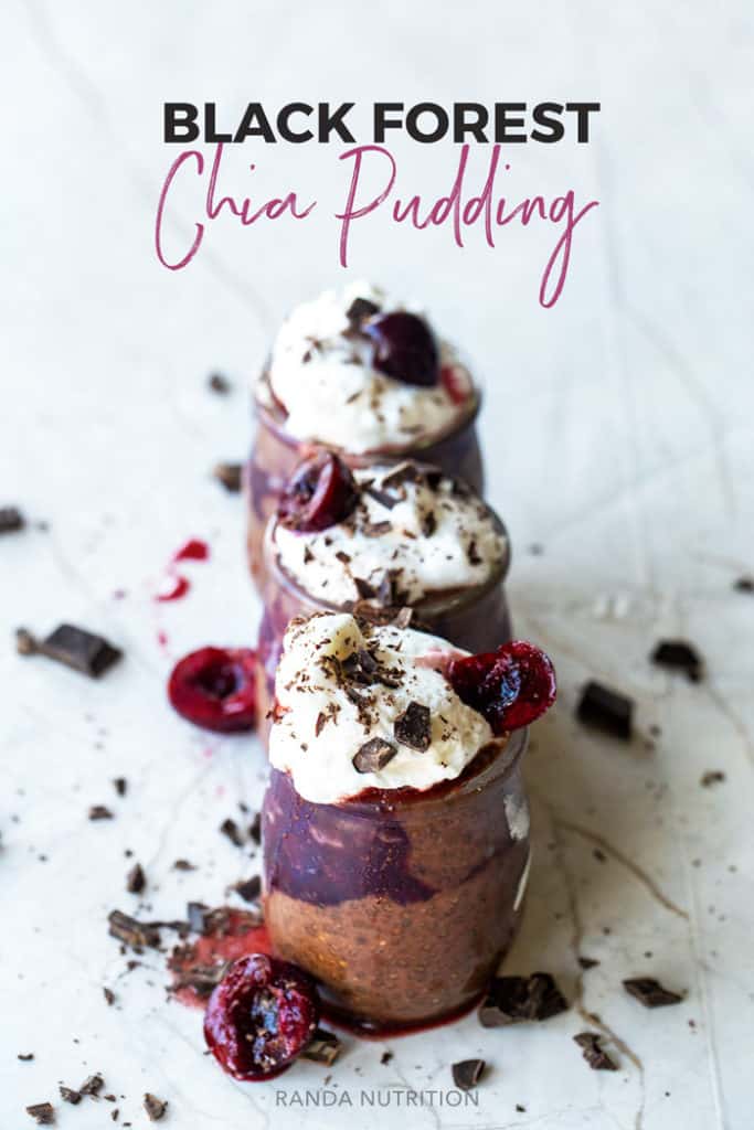 Black forest chia seed protein pudding