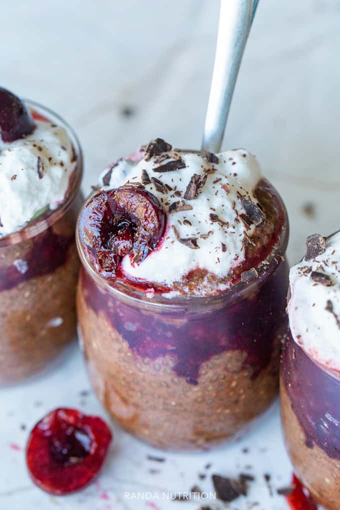 Chocolate Cherry Chia Pudding