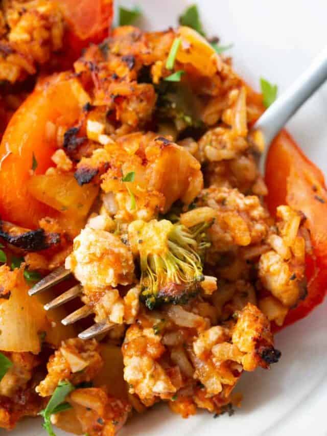 Ground Chicken Stuffed Peppers Story Randa Nutrition