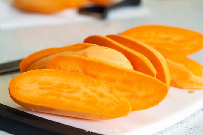 sweet potatoes sliced