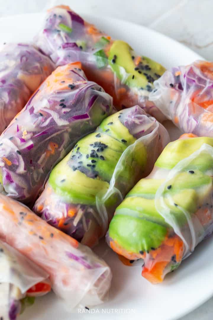 Rainbow Spring Rolls Recipe with Pineapple Dip Randa Nutrition