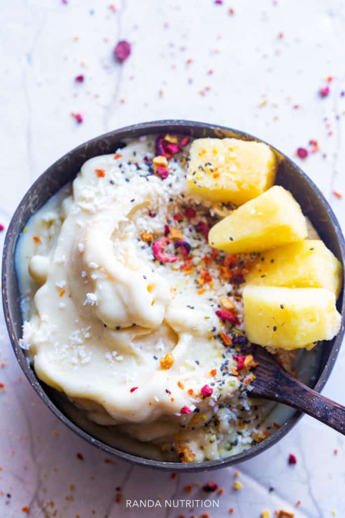 Blender Ice Cream in a Coconut Shell