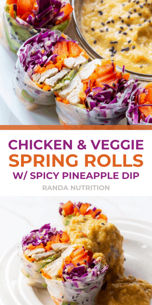 healthy vegetable spring rolls with chicken
