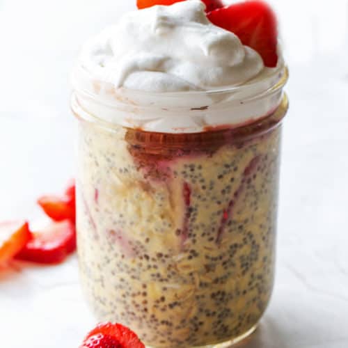 Strawberry Rhubarb Protein Overnight Oats Randa Nutrition