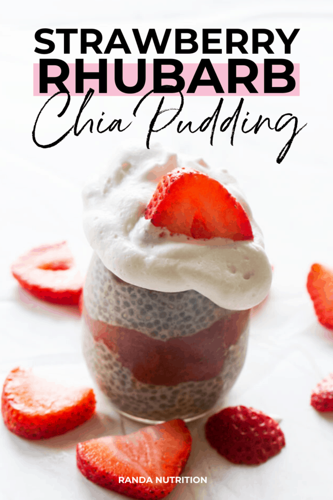 healthy strawberry rhubarb chia pudding