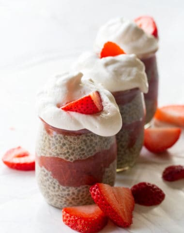 healthy strawberry rhubarb chia seed pudding recipe
