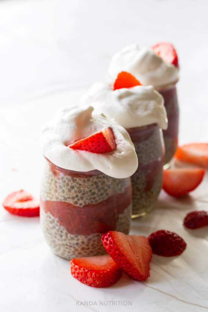 healthy strawberry rhubarb chia seed pudding recipe