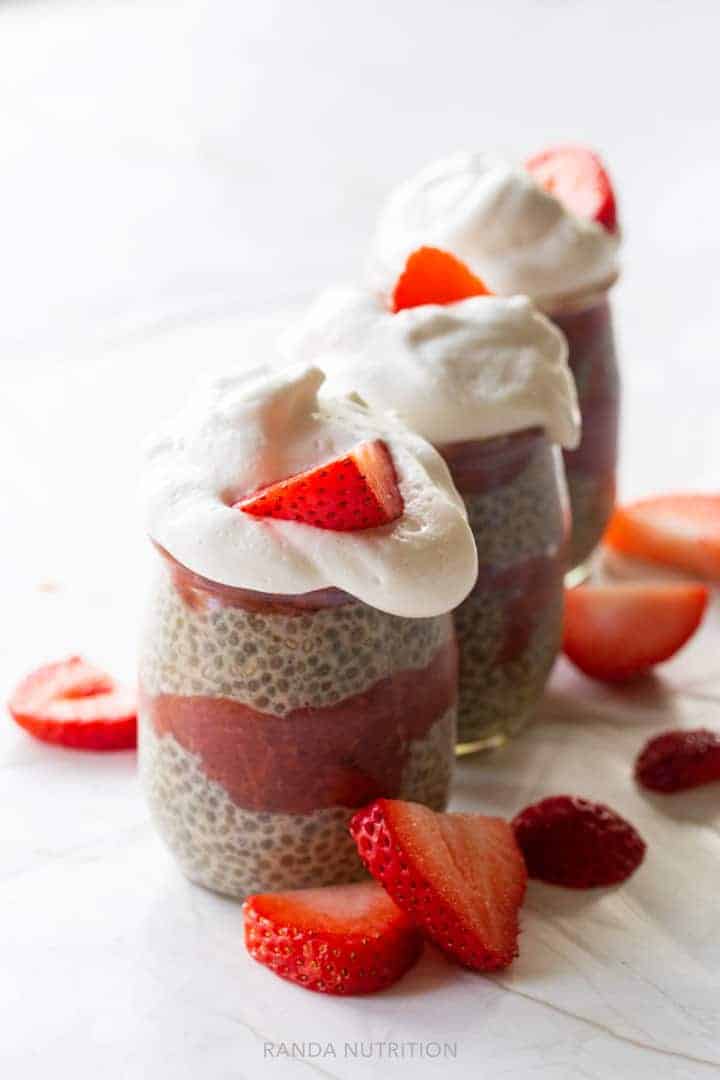 healthy strawberry rhubarb chia seed pudding recipe