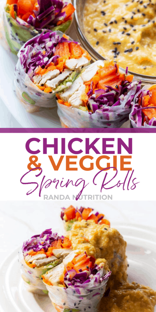 rainbow chicken spring rolls