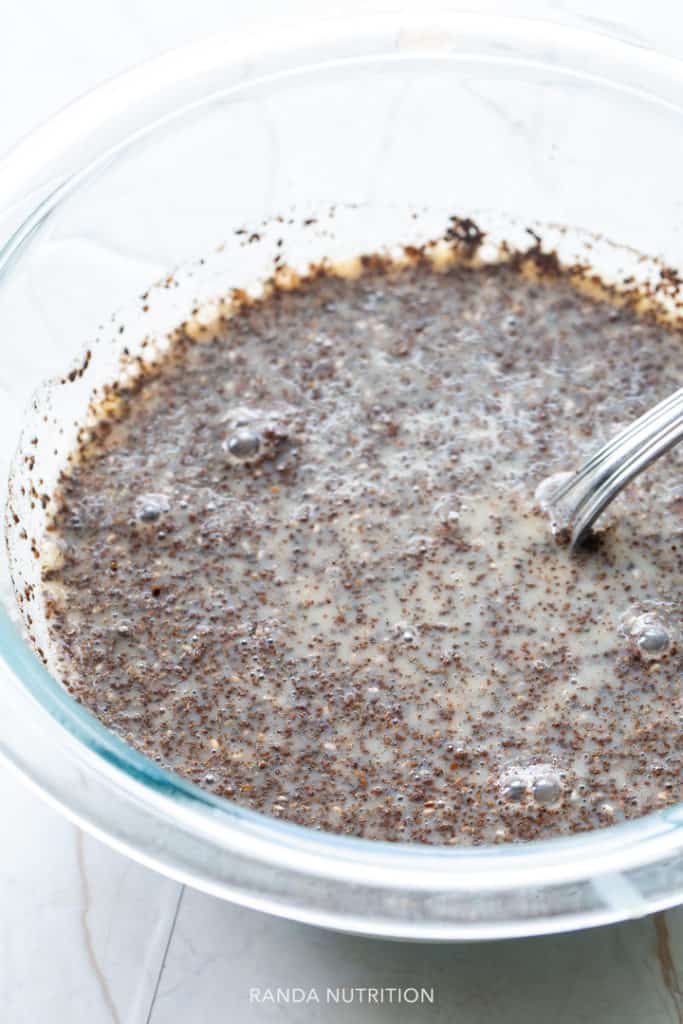 freshly prepared chia seed pudding