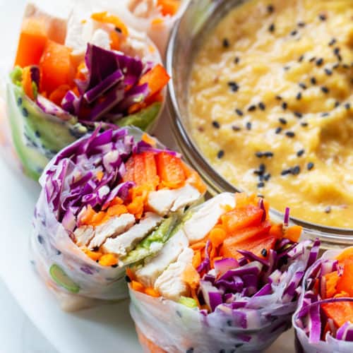 spring rolls with pineapple dipping sauce