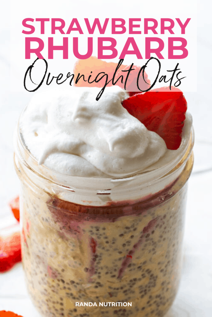 strawberry rhubarb protein overnight oats