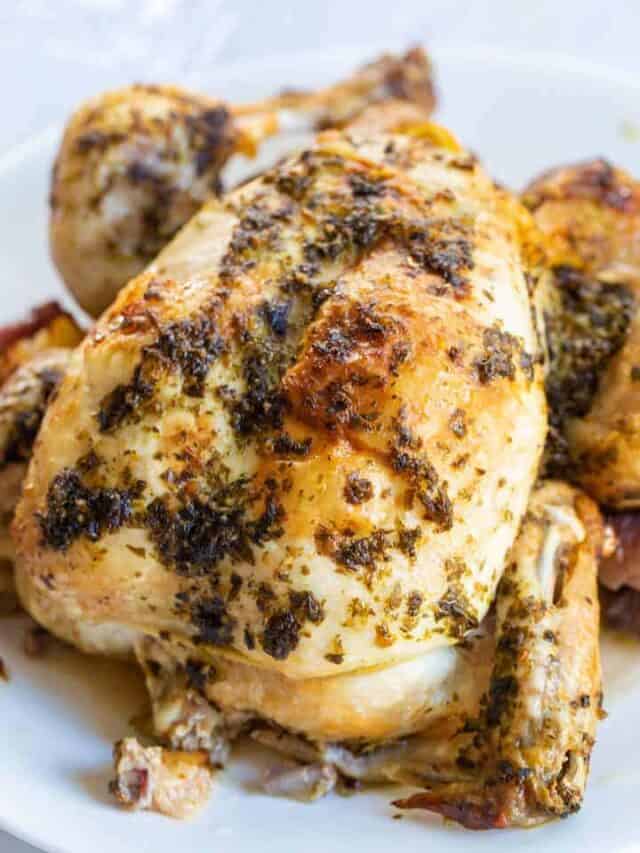 Ninja Foodi Lemon Pesto Whole Roasted Chicken Story Randa Nutrition