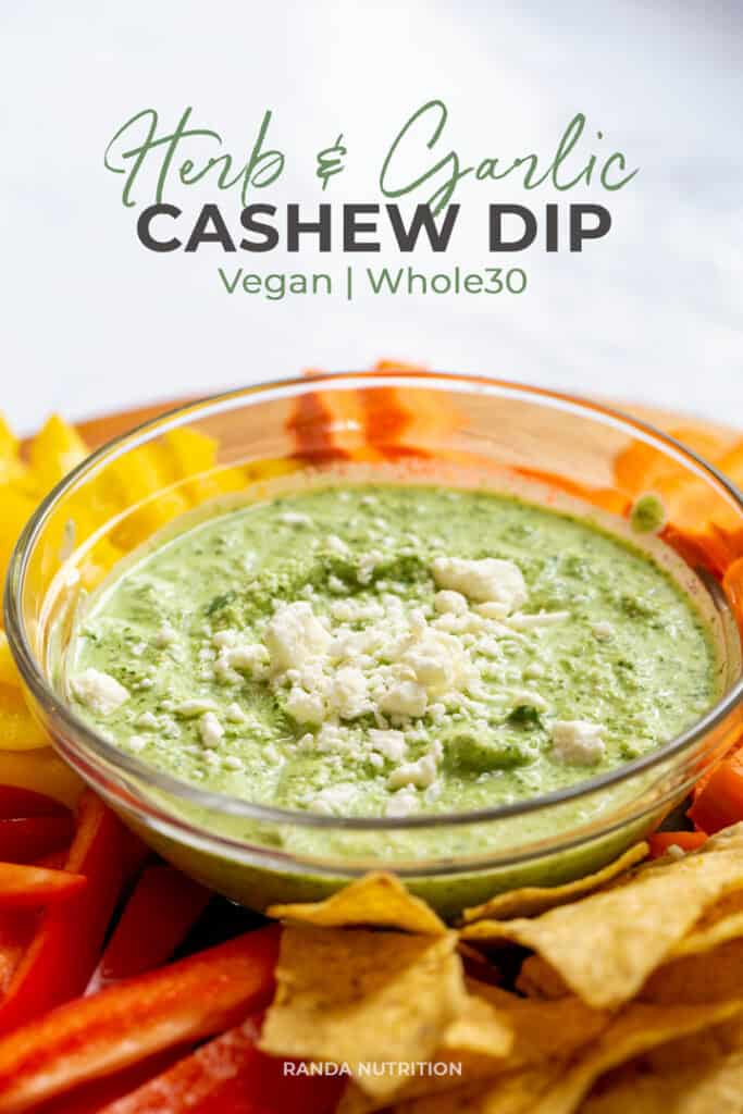 herb and garlic cashew dip recipe