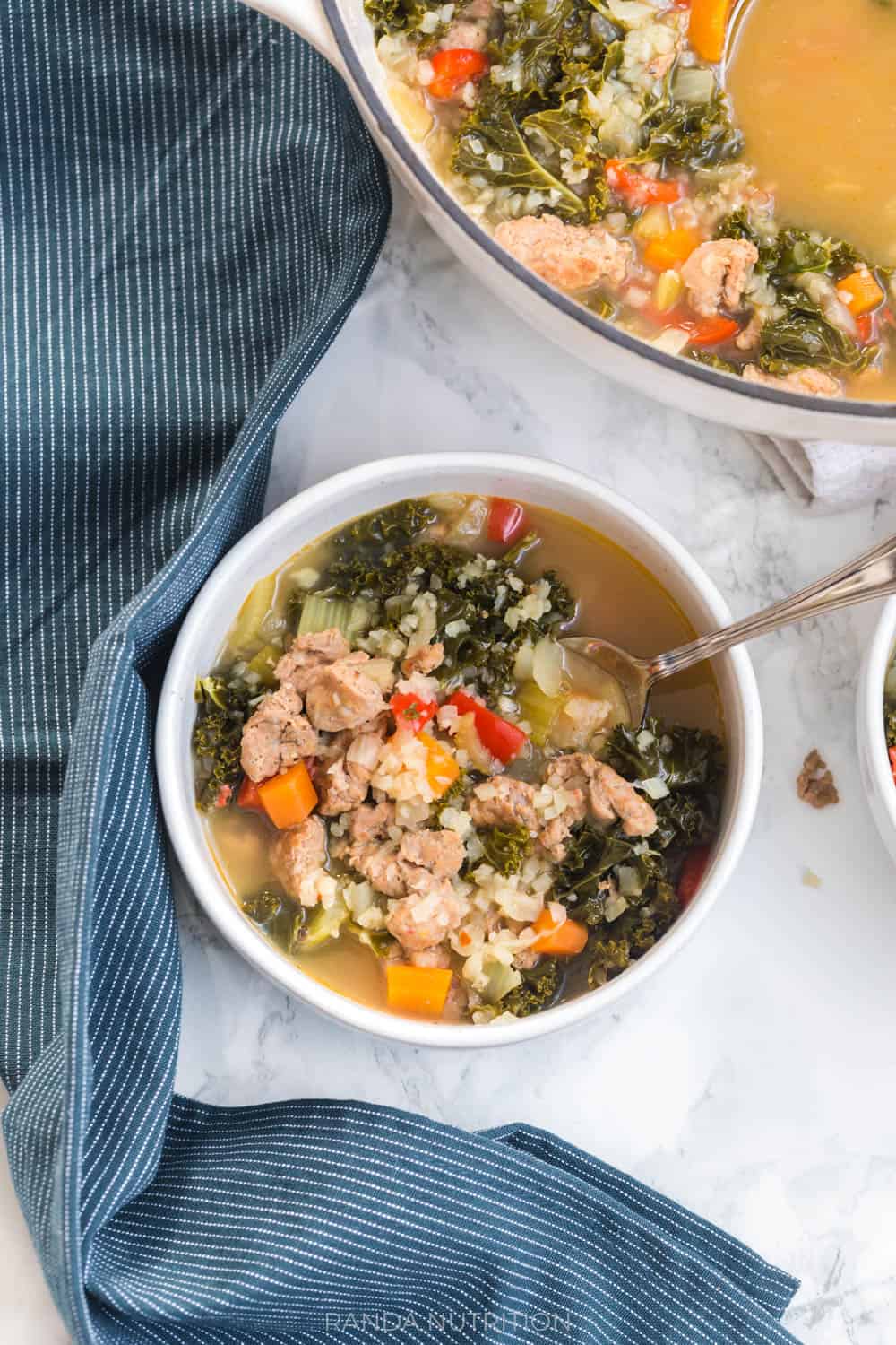 Healthy Kale and Sausage Soup (Paleo, Whole30) | Randa Nutrition