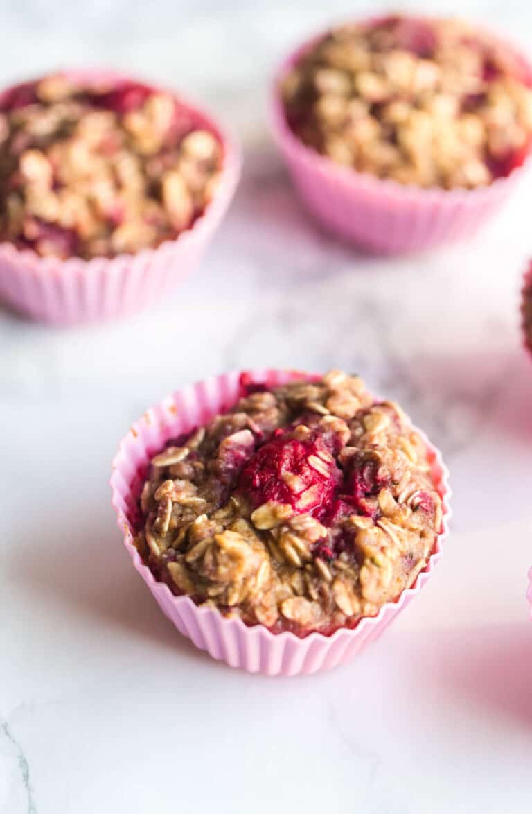 Healthy Raspberry Protein Oatmeal Muffins Recipe | Randa Nutrition