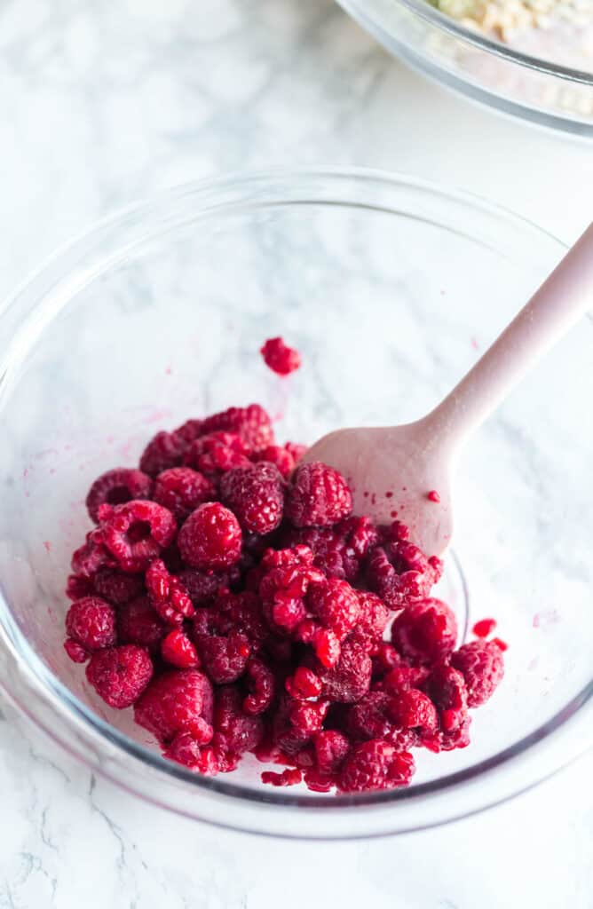 softening frozen raspberries in the microwave