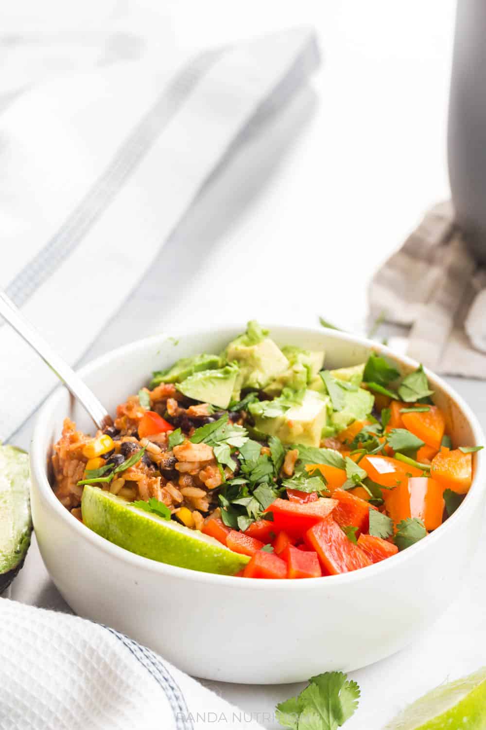 Instant Pot Chicken Burrito Bowls Recipe | Randa Nutrition