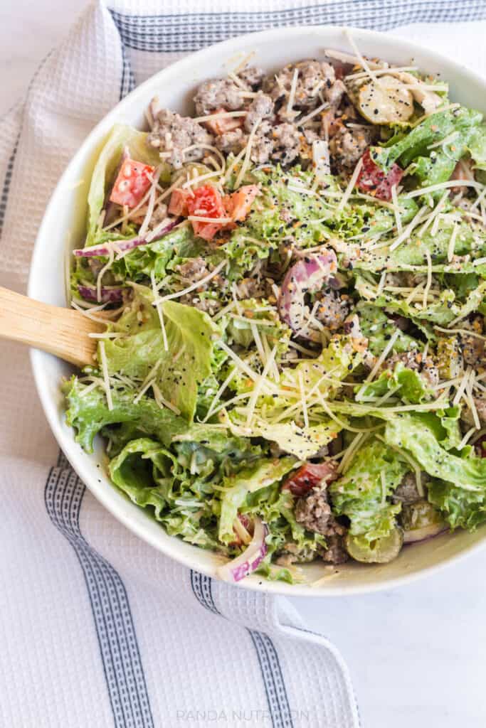 low carb burger salad bowls