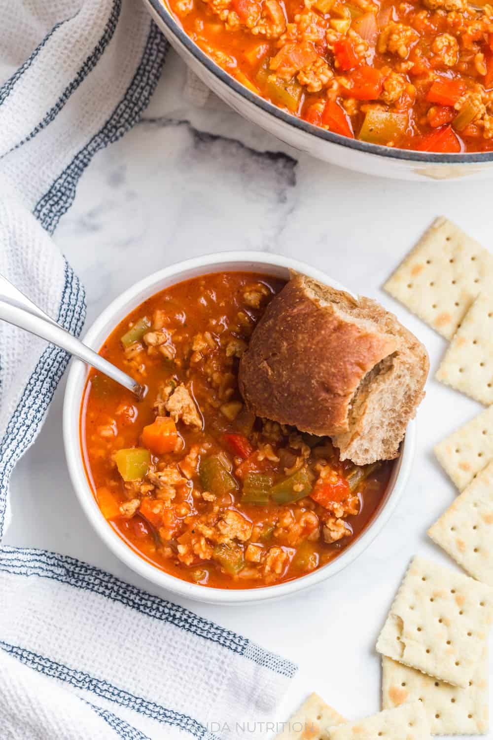 Chicken Stuffed Pepper Soup (Stovetop & Instant Pot) | Randa Nutrition