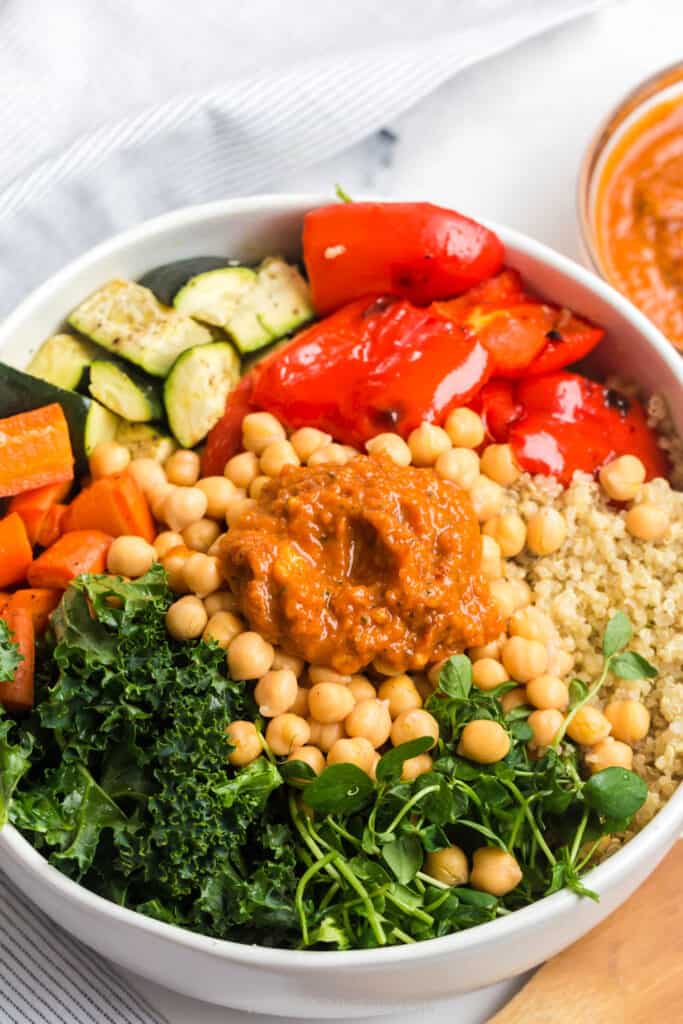 Roasted Summer Veggie Salad Bowls Recipe with Sundried Tomato ...