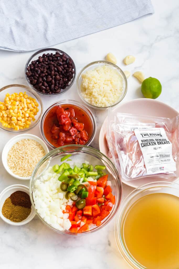 ingredients for southwestern chicken soup recipe