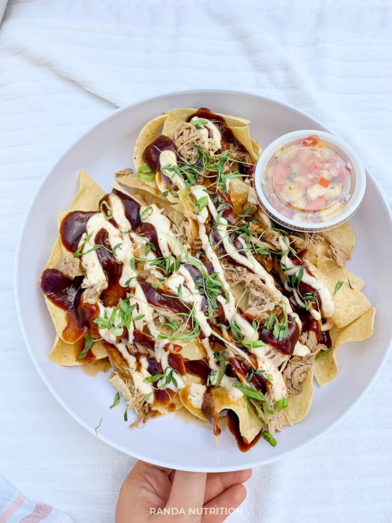 Disneyland pulled pork nachos at the Disneyland Hotel pool bar