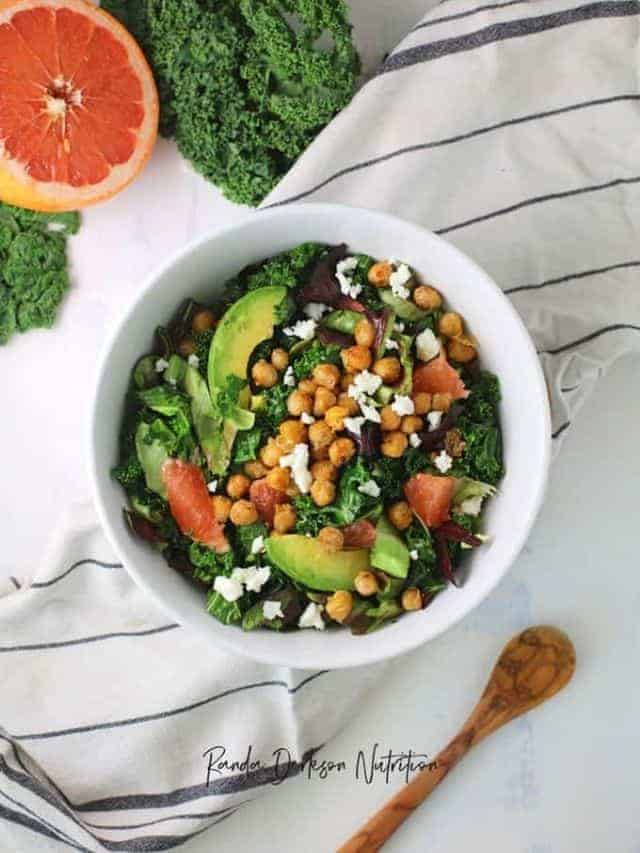 Kale Salad with Chickpeas and Grapefruit Vinaigrette Story Randa