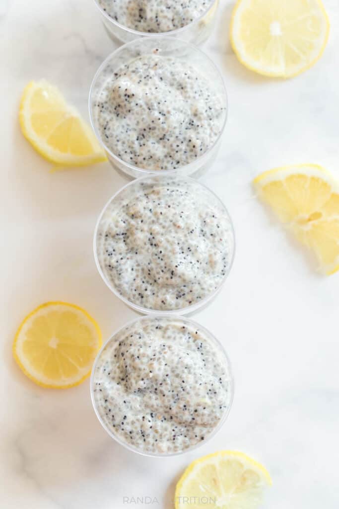 chia pudding in party cups