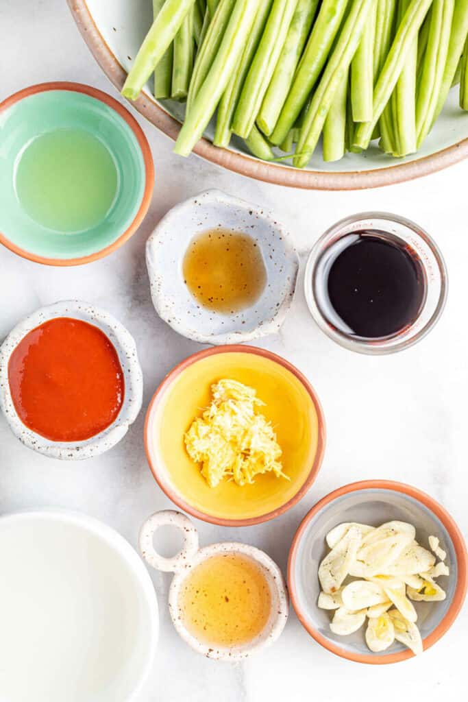 ingredients for Szechwan green beans