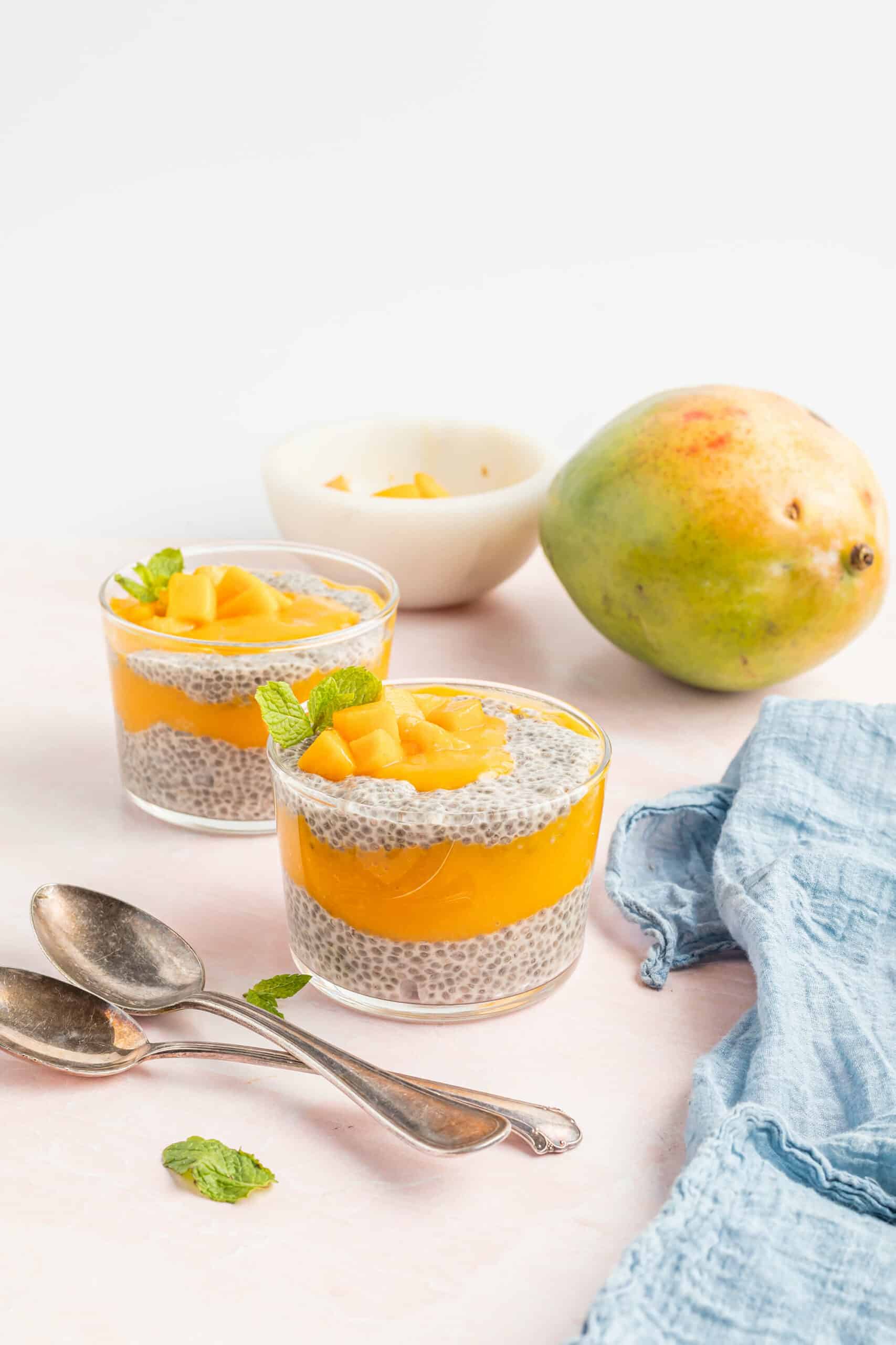 Healthy Vanilla Mango Chia Pudding Recipe