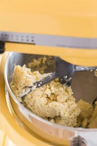 mixing sugar cookies in a kitchenaid stand mixer
